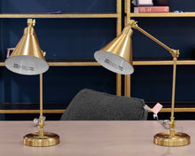 Pair of Brass Adjustable Desk Lamps
