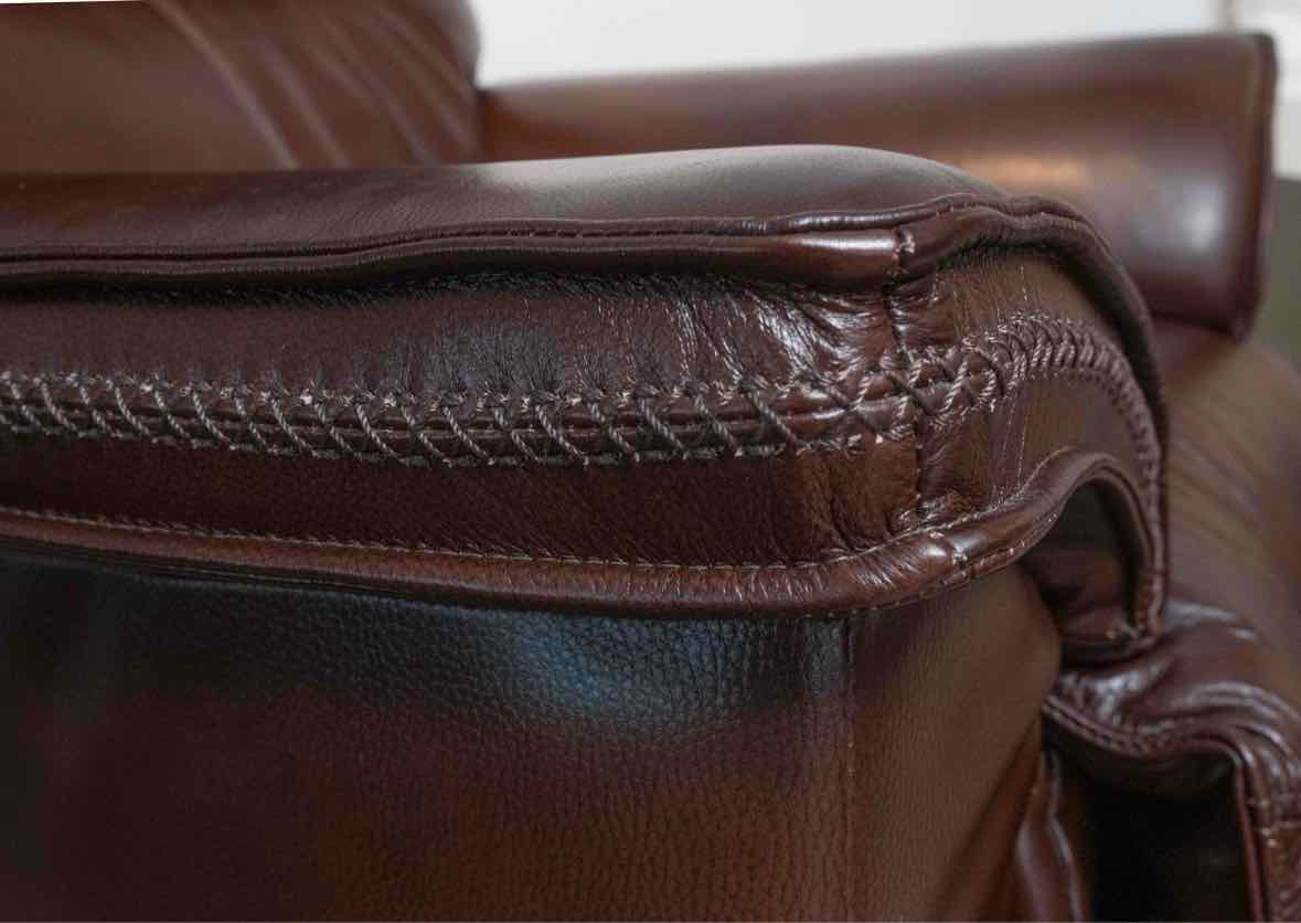 La-Z-Boy 'Astor' Chestnut Leather Distinctive Accent Stiching Wall Hug Recliner