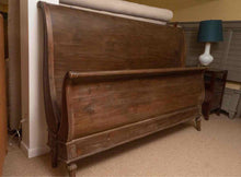 King Sleigh Bed in Espresso Distressed Finish