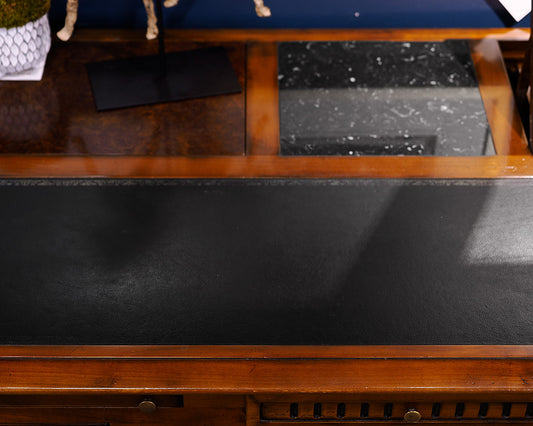 Leather and Marble Top French Desk