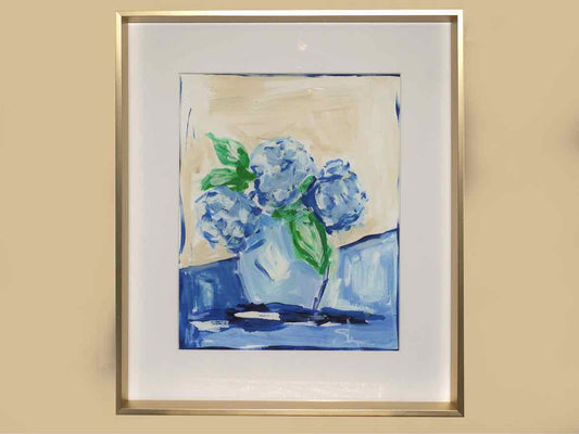 Framed Giclee 'Vase of Hydrangea I'