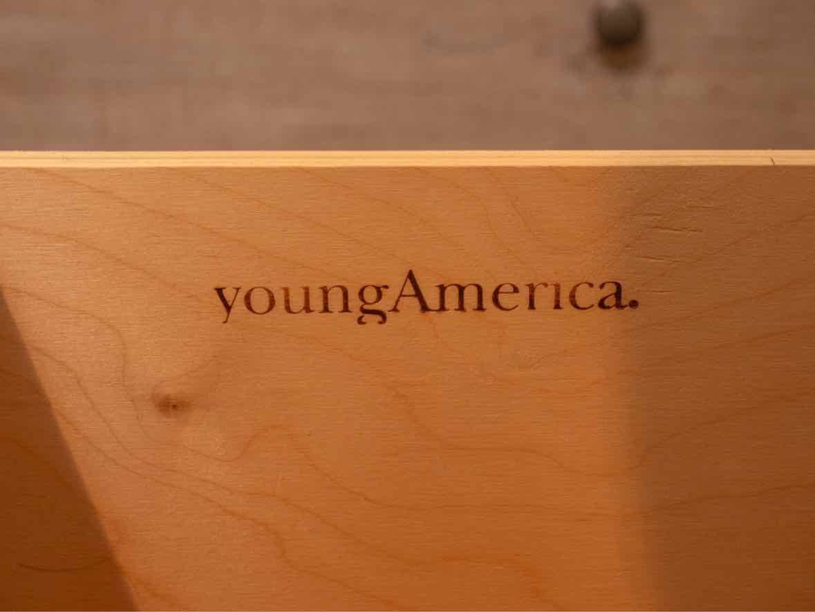 Stanley 'Young America' White  Desk with 4 Drawers & Side Chair