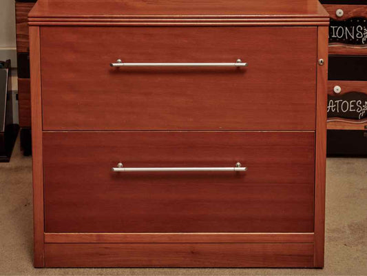 Jasper Inc. Cherry 2 Drawer File Cabinet & 2 Shelf Hutch