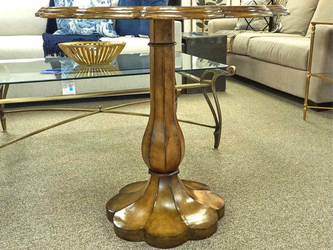 Scalloped Edge Pedestal Table