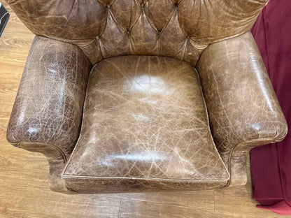 Ralph Lauren 'Writer's' Leather Arm Chair & Ottoman