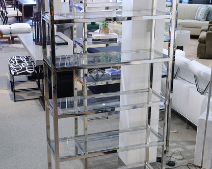 Chrome and Glass Bookcase