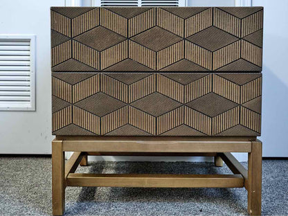 Light Wood Two Drawer Nightstand