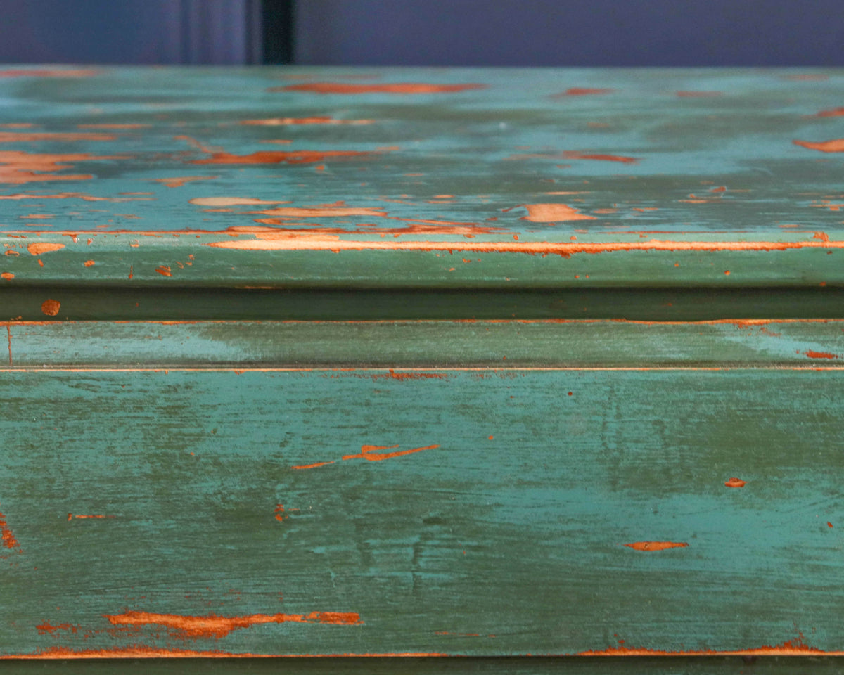 Four Drawer Dresser in Distressed Turquoise Finish