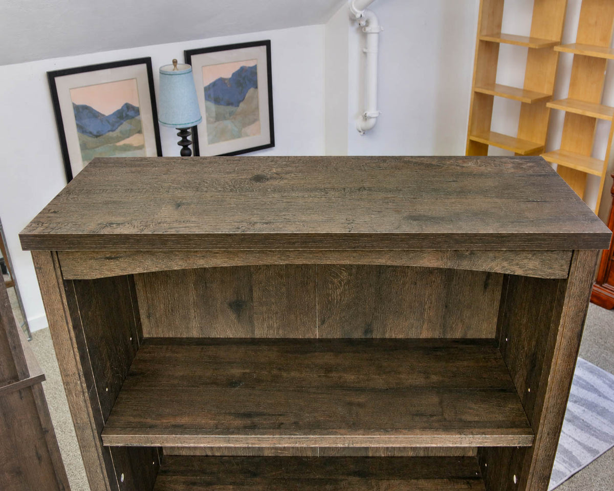 1 Drawer 2 Door Coffee Oak Finish Bookcase