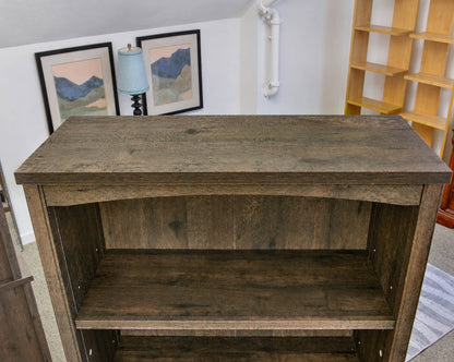 1 Drawer 2 Door Coffee Oak Finish Bookcase