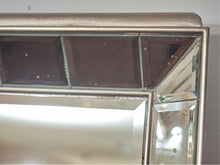 Large Mirror with Antique Finish Block Frame Trim