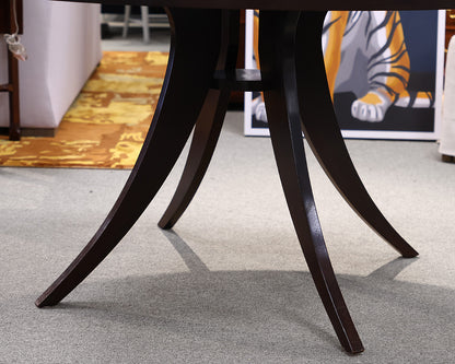 50" Round Espresso Finish Dining Table
