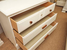 White Finish 3 Drawer Accent Chest with Maple Pulls
