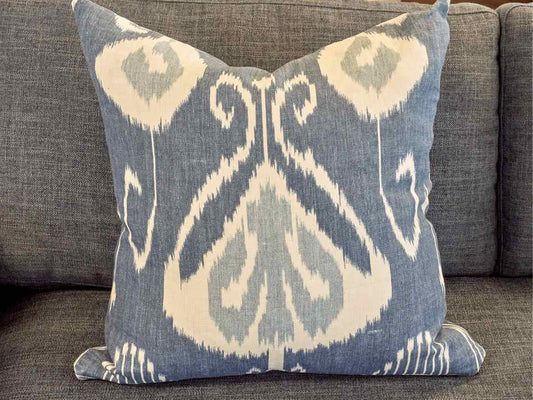 Blue & White Ikat Pillow