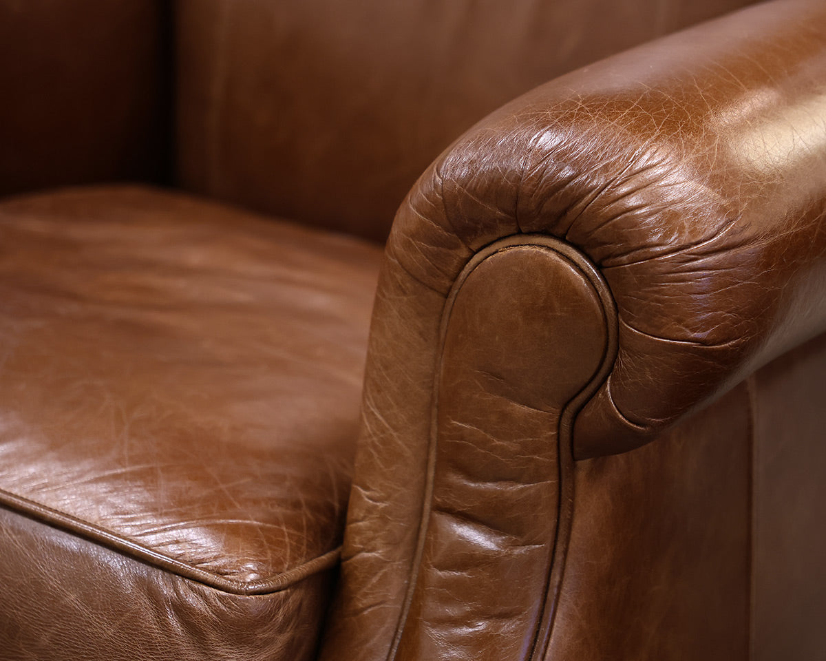 Ethan Allen Leather Chair With Ottoman