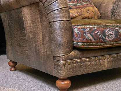 Century Furniture 'Southwestern  Leather & Upholstered  Chair & Ottoman