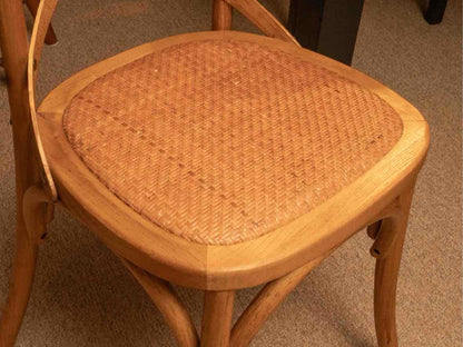 Set Of 6 X Back Cafe  Style Rattan Seats Dining Chairs