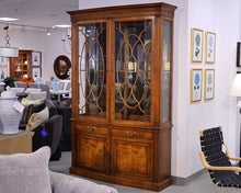 Henredon Lighted Walnut Display Glass Front Cabinet