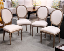 Set of Four Restoration Hardware Vintage French Round Fabric Side Chair