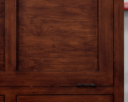 Crate & Barrel Mahogany Storage Cabinet & Drop Down Desk