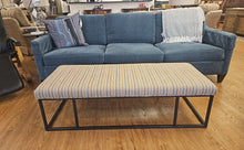 MG+BW Mutli-Tone Upholstered Ottoman w/ Metal Base