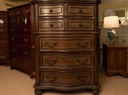 Espesso Finish 5 Drawer 1 Secret Drawer&  Flip Top Mirror Chest