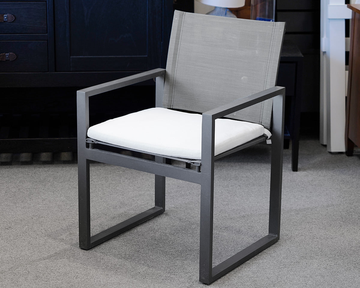 Set of 6 Restoration Hardware Aegean Aluminum Mesh Outdoor Dining Chairs