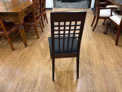 Calligaris Espresso Glass Top Dining Table & Set of 4 Trellis Back Chairs
