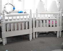 Pair of The Beautiful Bed Company Bobbin and Spindle Twin Beds