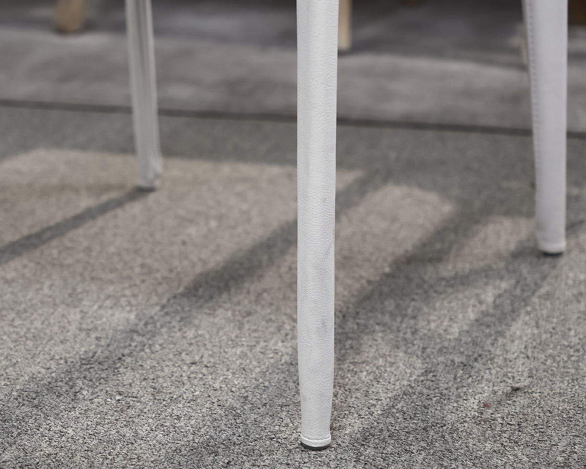 Set of 6 Bonaldo Filly White Leather Dining Chairs