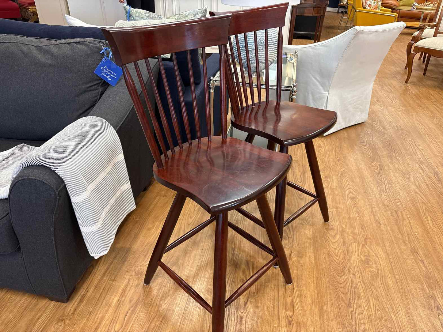 Pair of Canadel Swivel Counter Stools