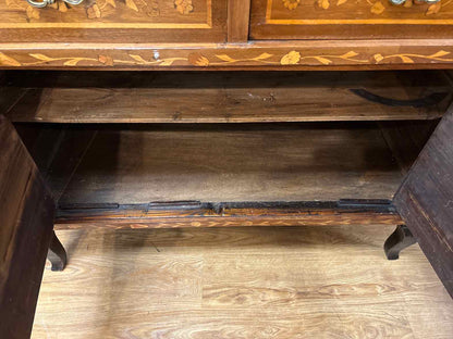 Antique Biedermeier 2-Piece Inlaid Cabinet