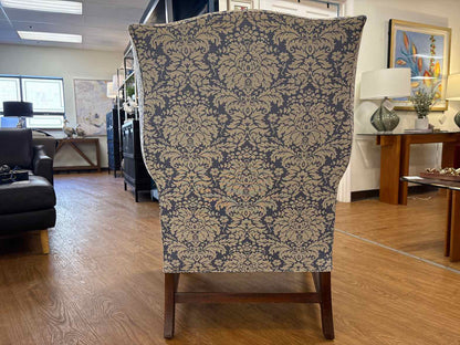 Pair of Damask Wingback Chairs