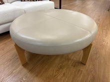 Circle Furniture Leather Ottoman w/ Oak Base