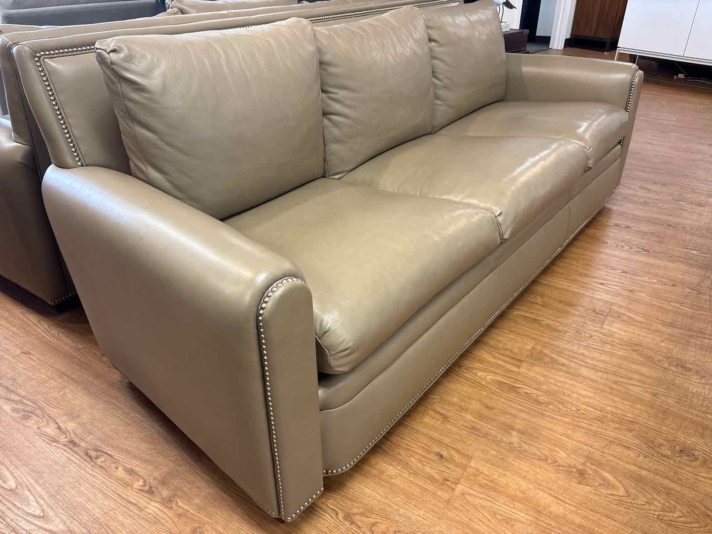 Hancock and Moore 3-Seat Leather Sofa in Putty