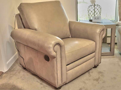 Ethan Allen 'Conor Sherwood Tan' Leather  Power  Recliner
