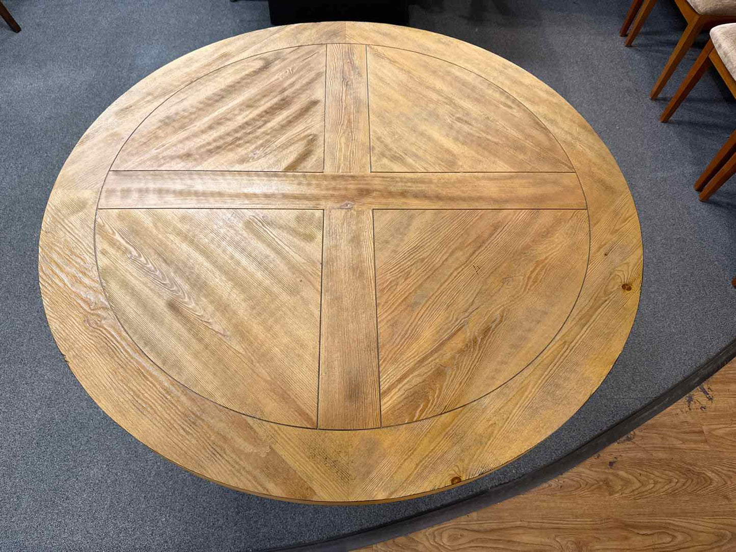 Round Dining Table with X-Base Pedestal