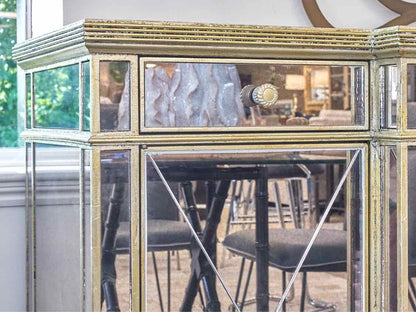 Smoked Glass Sideboard W/ Gold Detailing