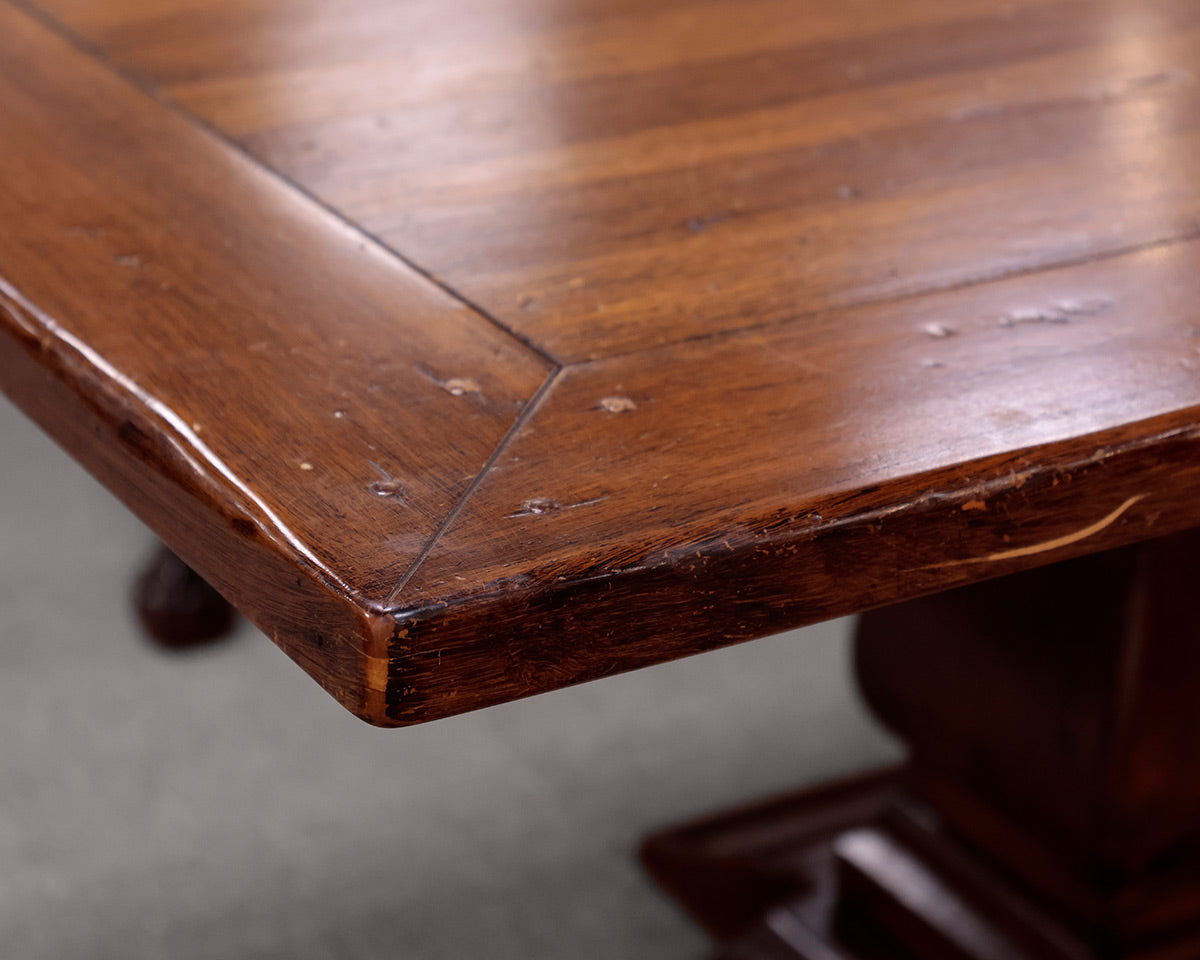 Arhaus Double Pedestal Rustic Dining Table