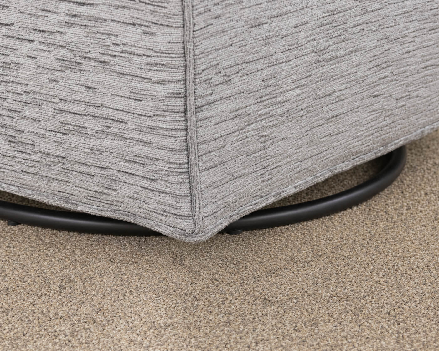 Basset Swivel Chair Upholstered In Grey Chenille Fabric