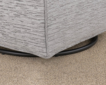 Basset Swivel Chair Upholstered In Grey Chenille Fabric