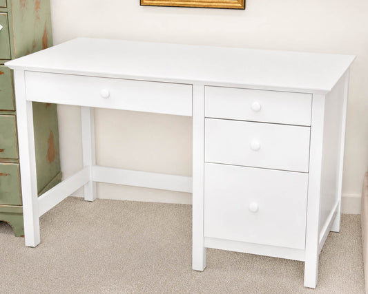 Vermont Tubbs White Finish Four Drawer Desk