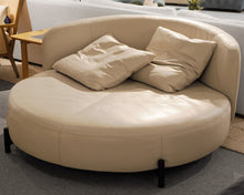 Natuzzi Amalia White Leather Chaise