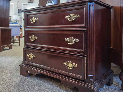 Bassett Cherry Accent Chest with 3 Darwers & Brass Chippendale Pulls