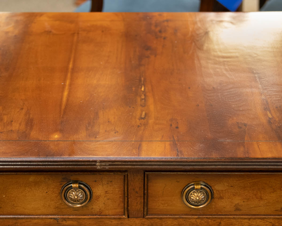 Yew Wood Rgency Style Drop Leaf Sofa Table