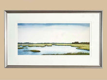 'Marsh Scene I'  Watercolor Print In Silver Finish Frame