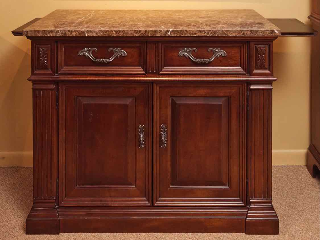 Bernhardt Walnut 2 door & 2 Drawer Server with Marble Top