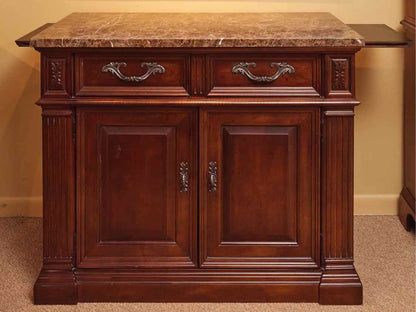 Bernhardt Walnut 2 door & 2 Drawer Server with Marble Top