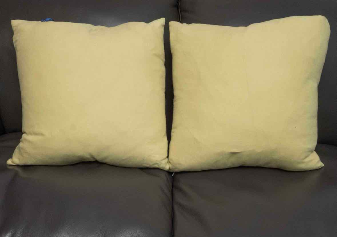 Pair Of Vibrant Lime Yellow Linen Accent Pillows