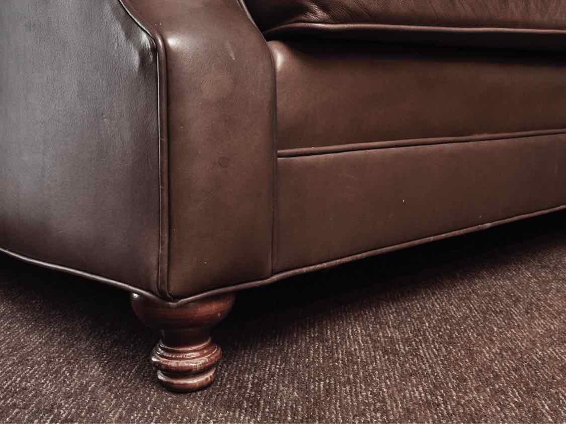 Leather 3 Cushion Sofa In Dark Chocolate